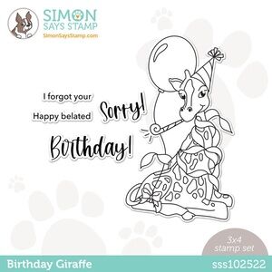 « Birthday Giraffe » Clear Acrylic Stamp Set by Simon Says